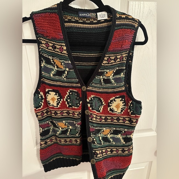 Harold’s Knit Cotton Vintage Button Vest - Picture 1 of 7